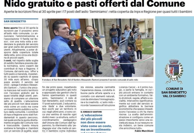 Il Comune di San Benedetto val di Sambro in aiuto delle famiglie
