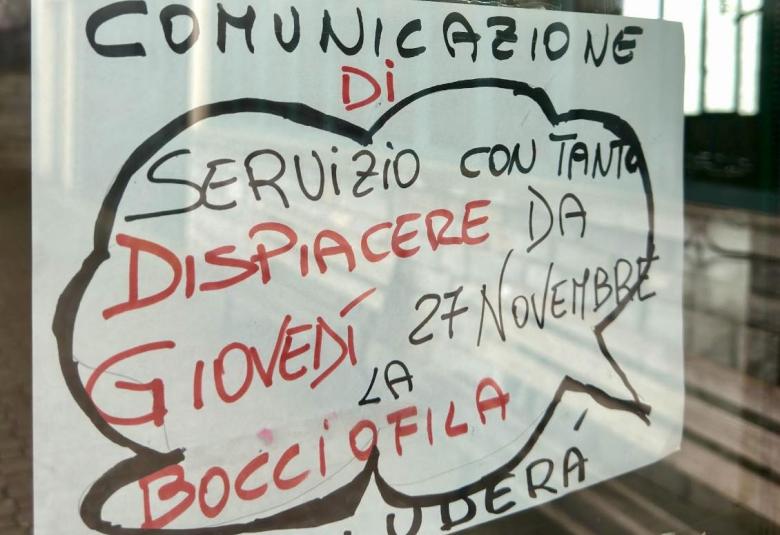 Bocciofila: "potevano riaprire, non hanno voluto"